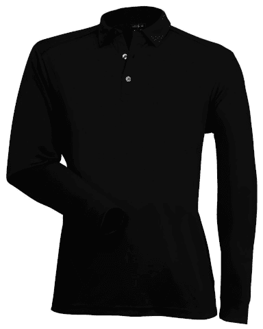 Freshen Mens L/S Polo in Black