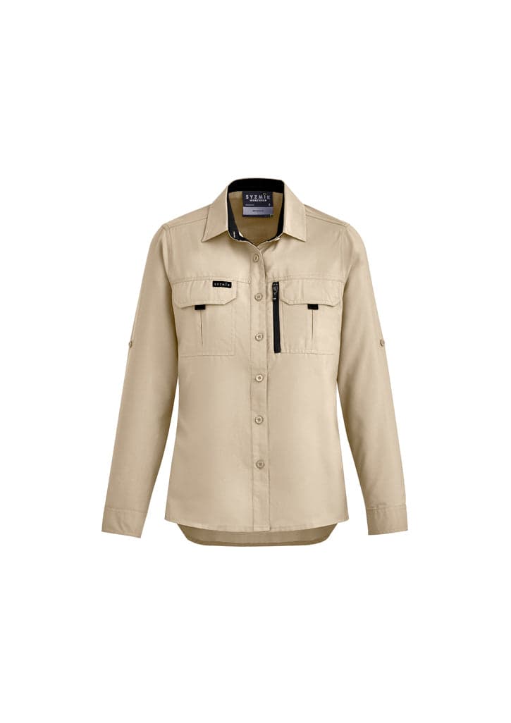 Ladies Outdoor L/S Shirt in Sand