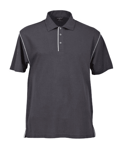 Bio-Weave Mens Polo in Charcoal/Pale Blue