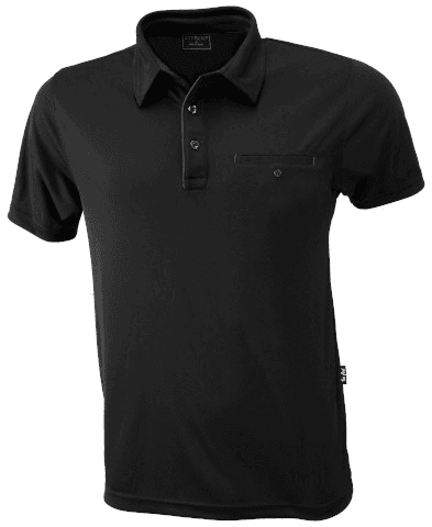 Boston Mens Polo in Black/Charcoal
