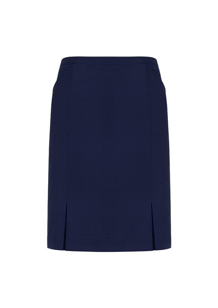 Ladies Siena Front Pleat Detail Straight Skirt in Navy