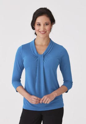 Ladies Pippa Knit 3/4 Top in Aqua