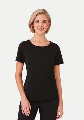 Ladies Smartknit S/S Top in Black