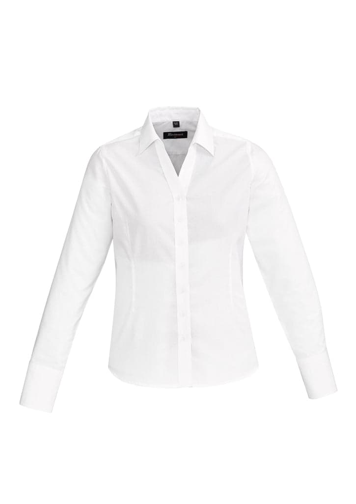 Ladies Hudson Long Sleeve Shirt in White
