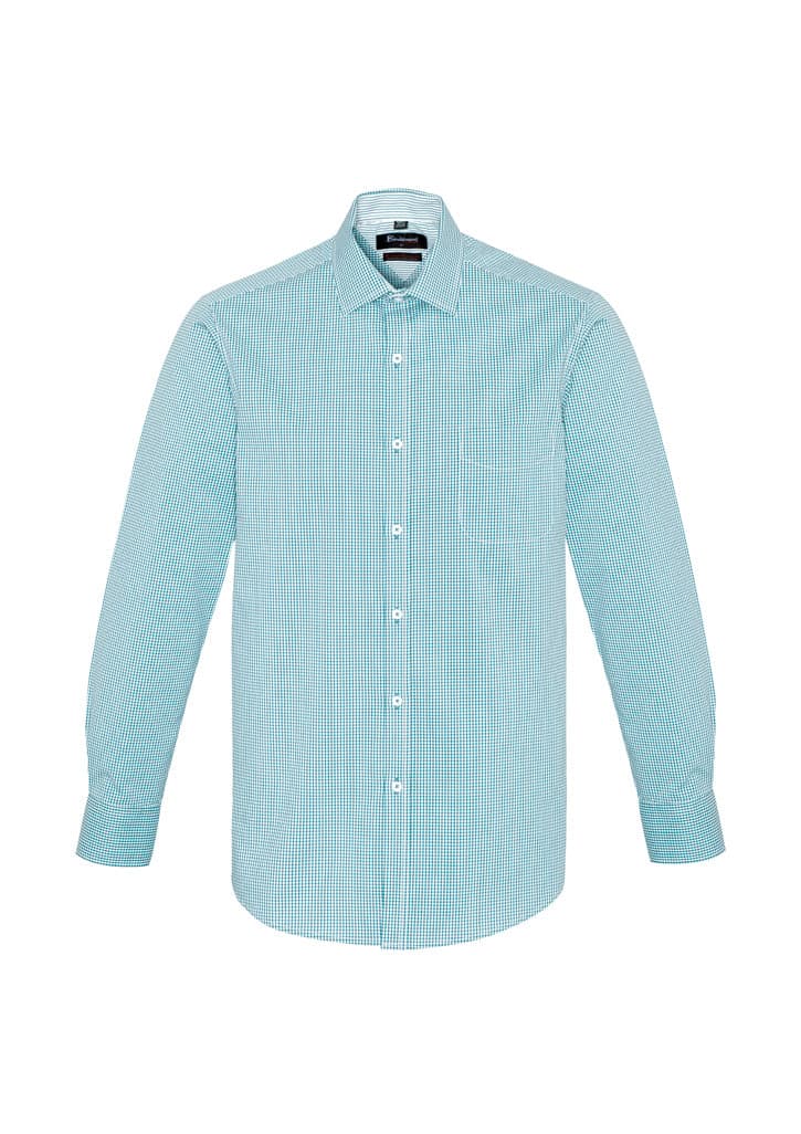 Mens Newport Long Sleeve Shirt in Green