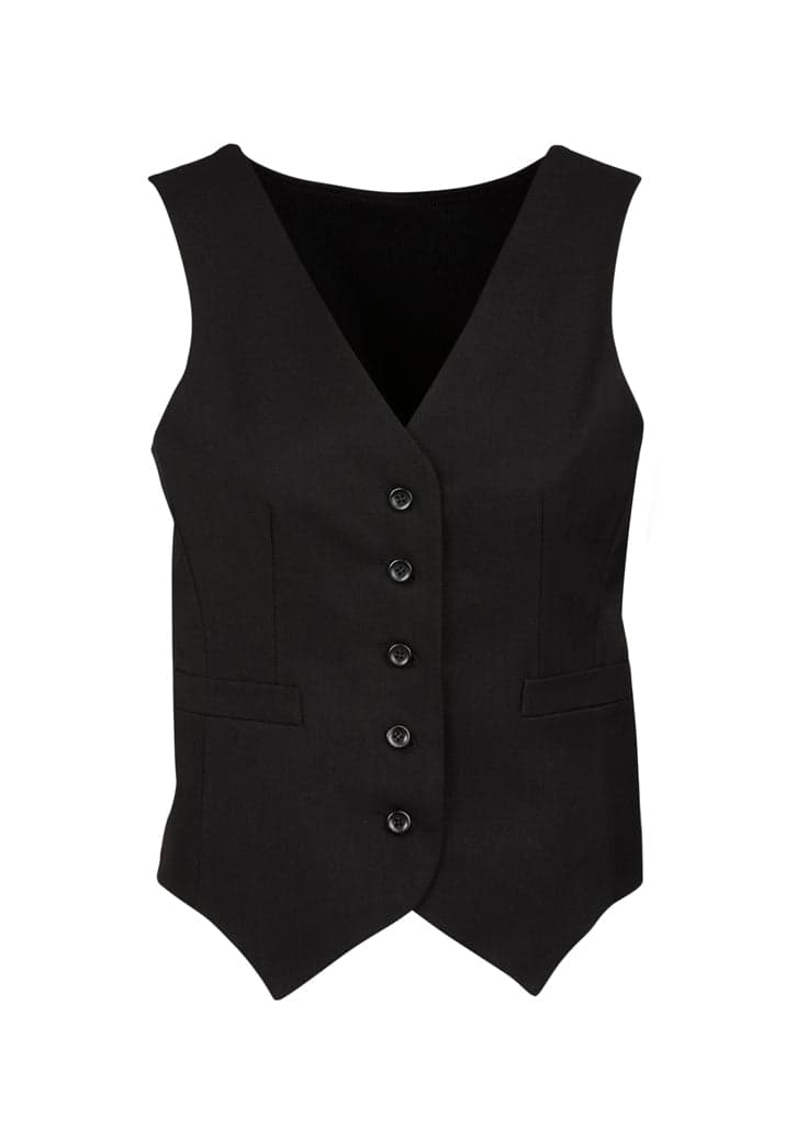 Ladies Cool Stretch Peaked Vest with Knitted Back in Black