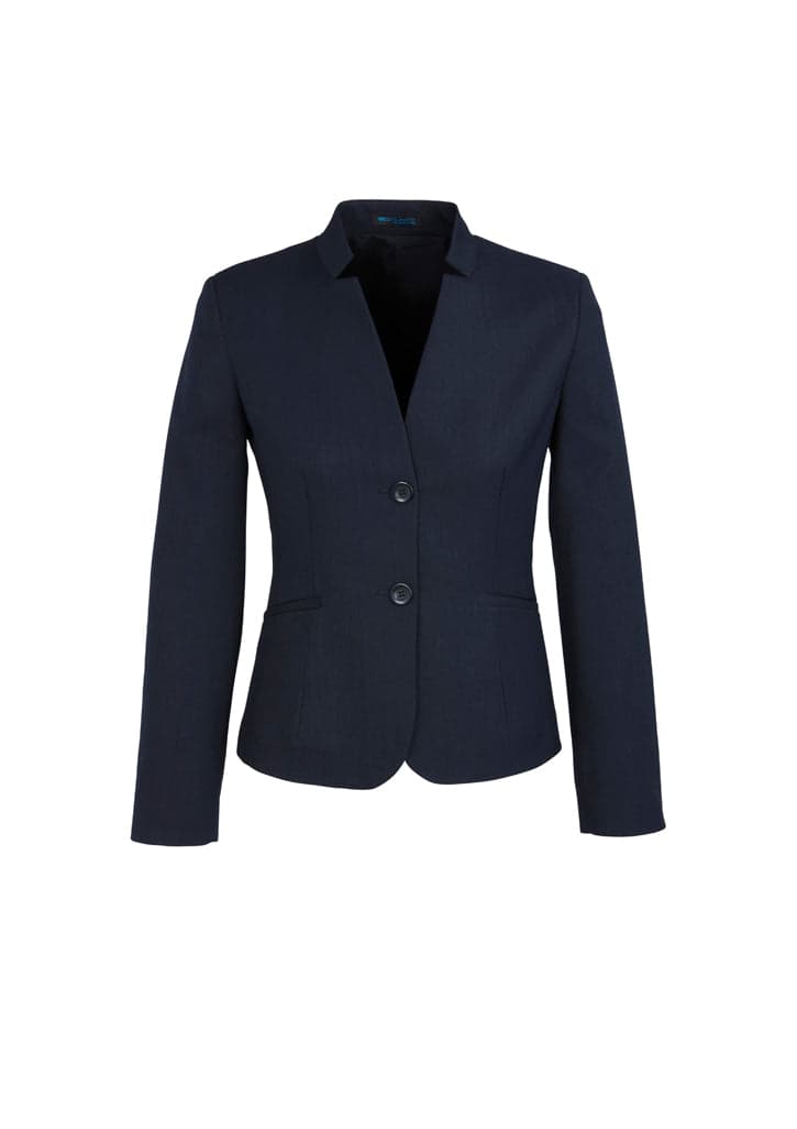 Ladies Cool Stretch Short Jacket with Reverse Lapel in Navy