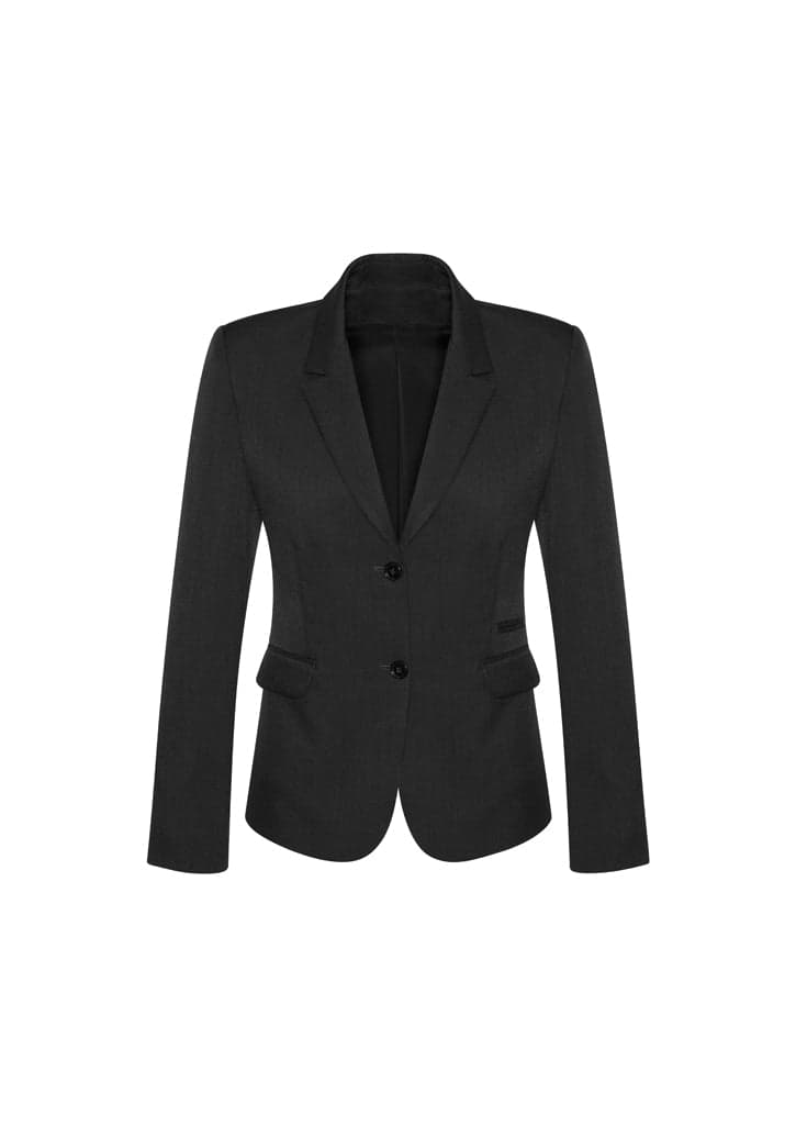 Ladies 2 Button Cool Stretch Mid Length Jacket in Black