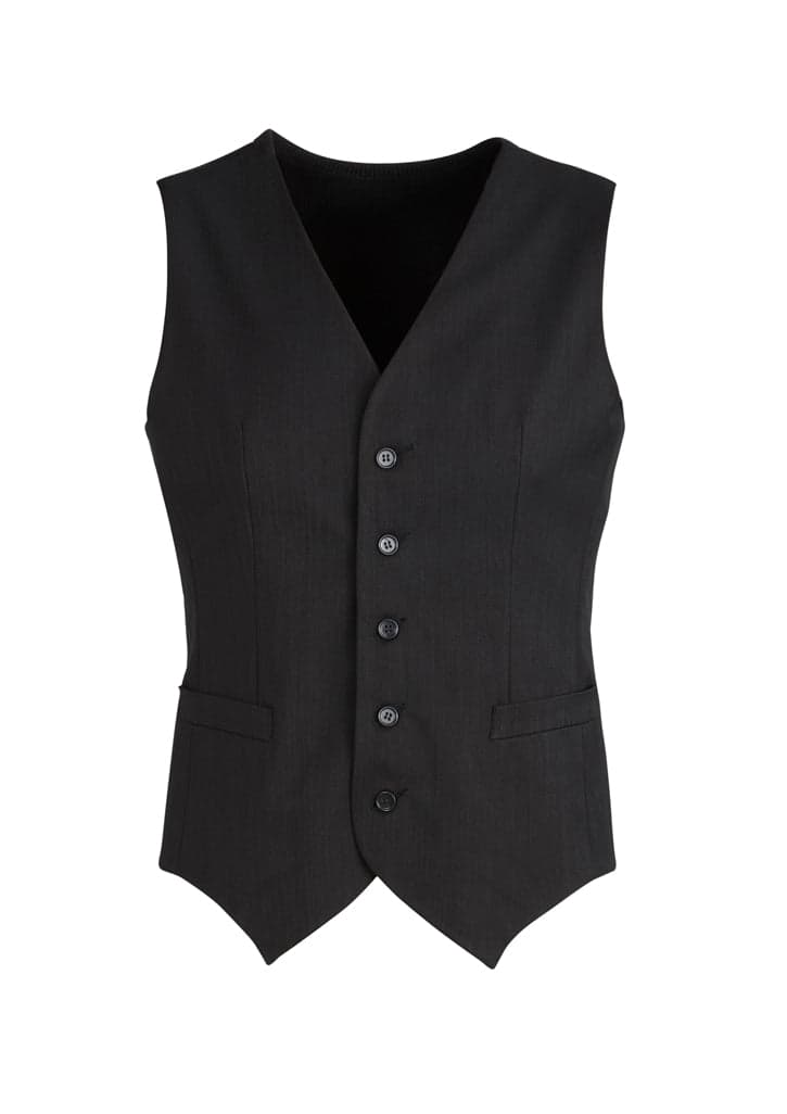 Mens cool Stretch Peaked Vest with Knitted Back in Black