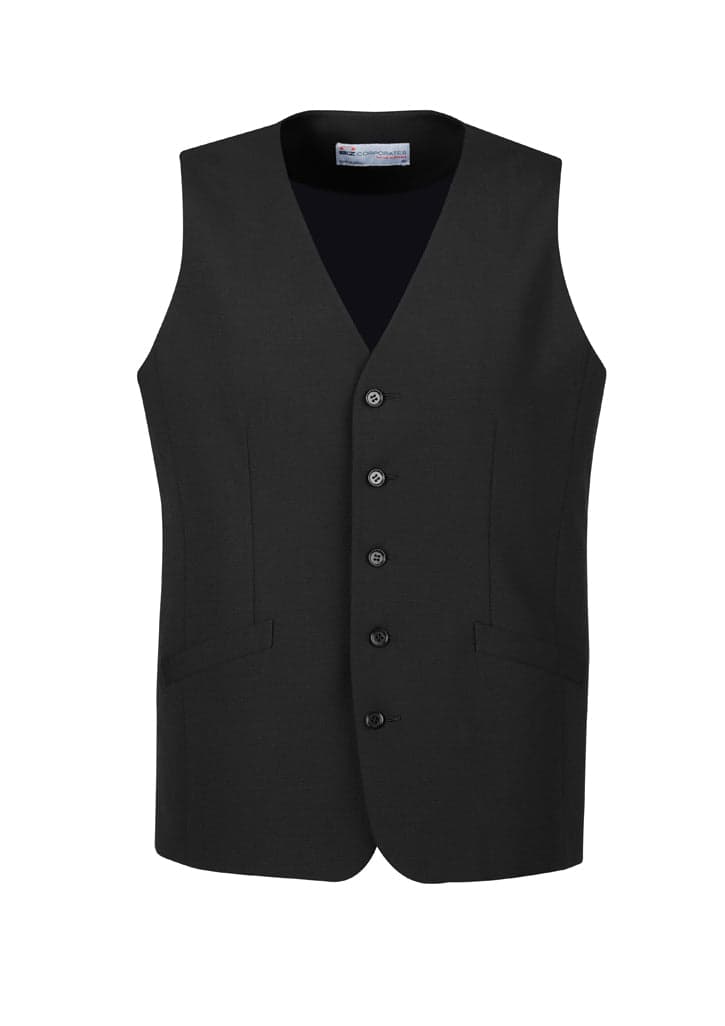 Mens Wool Longline Vest in Black