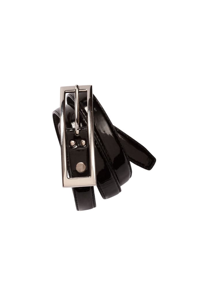 Ladies Semi-Patent Belt in Black