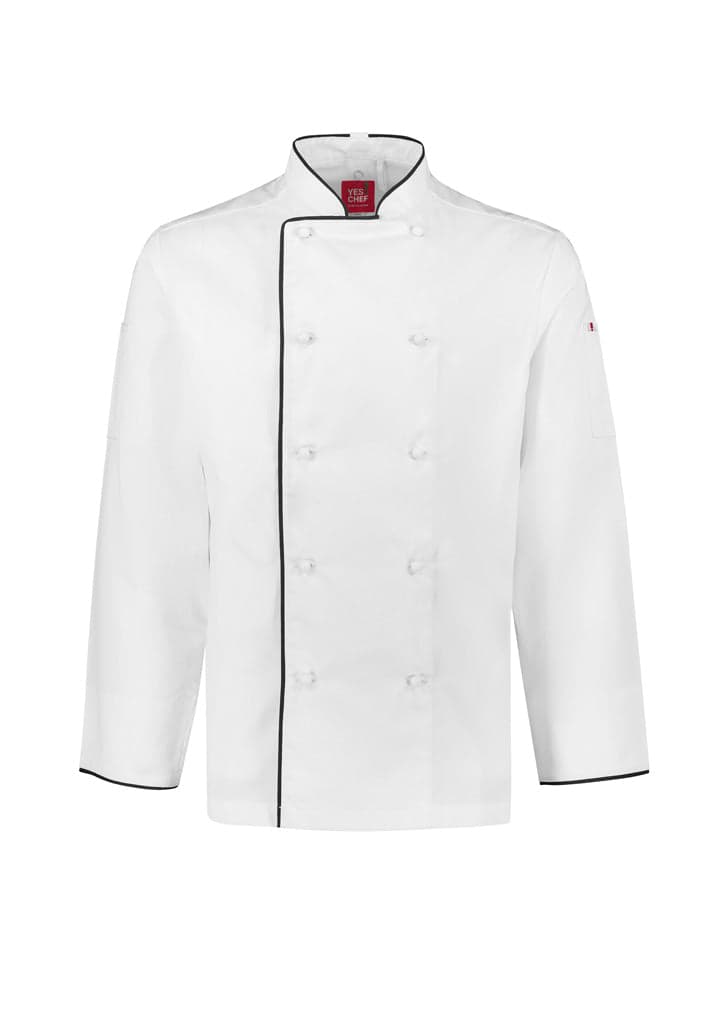 Al Dente Mens Chef Jacket in White/Black