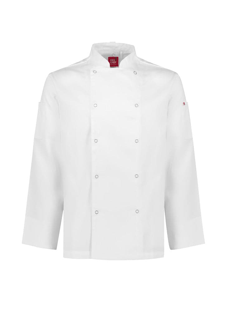 Zest Mens L/S Chef Jacket in White