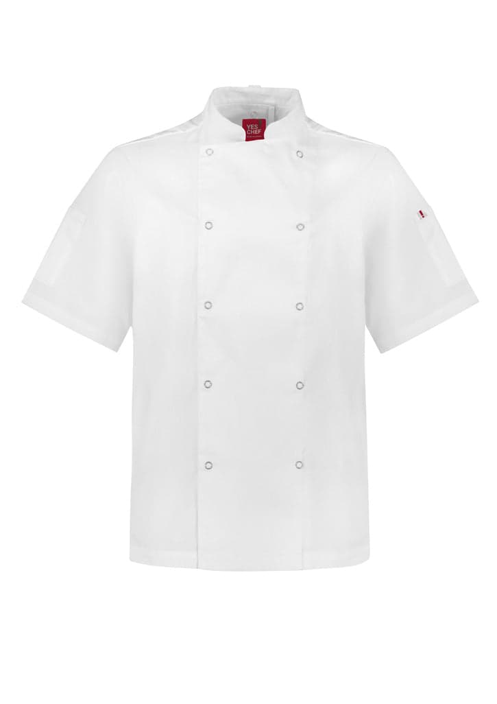 Zest Mens S/S Chef Jacket in White