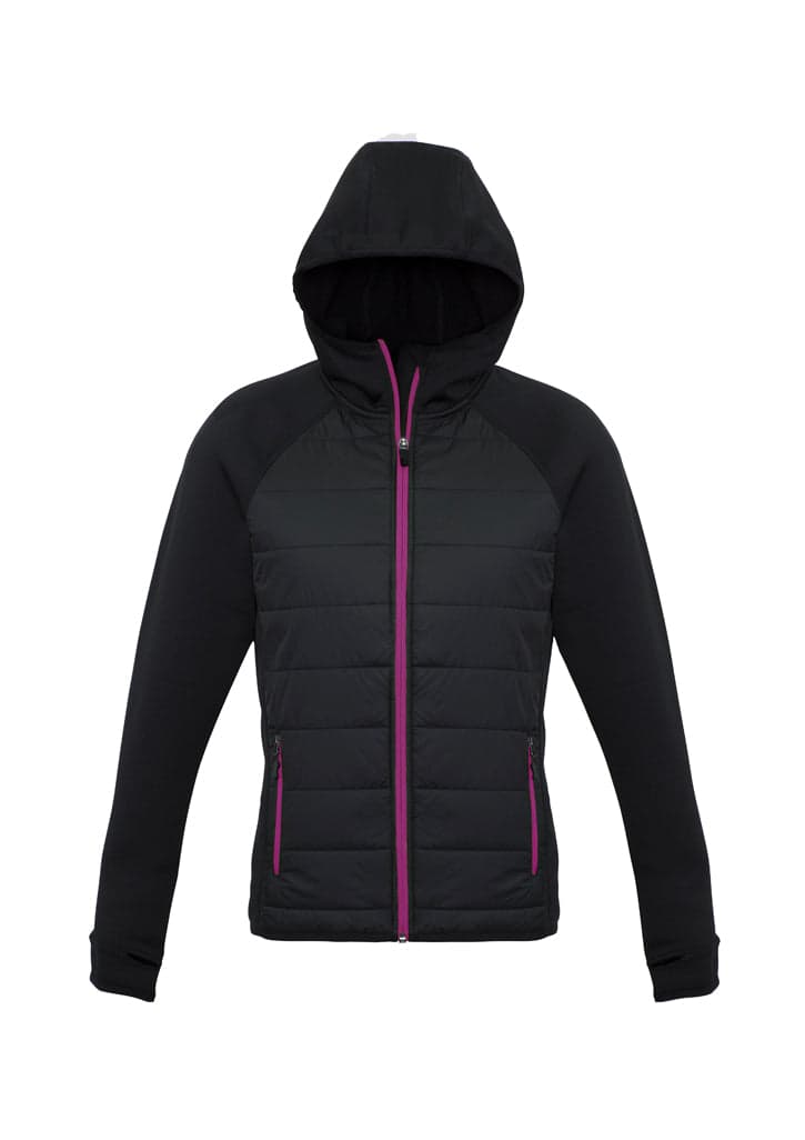 Stealth Ladies Tech Hoodie in Black/Magenta