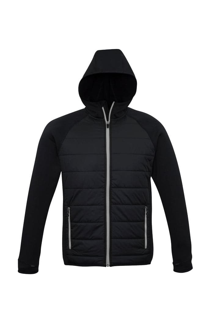 Stealth Mens Tech Hoodie in Black/Silver Grey