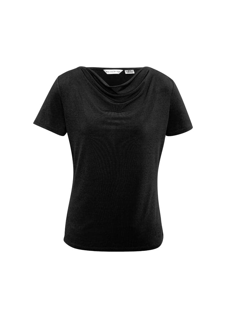 Ava Drape Knit Top in Black