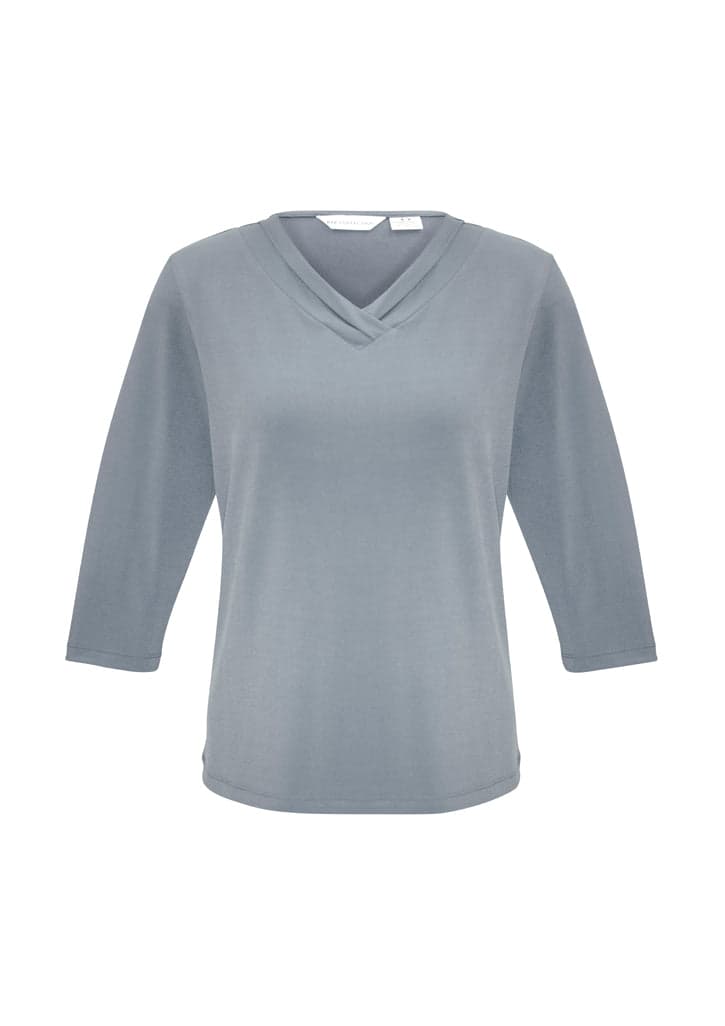 Lana 3/4 Sleeve Top in Silver