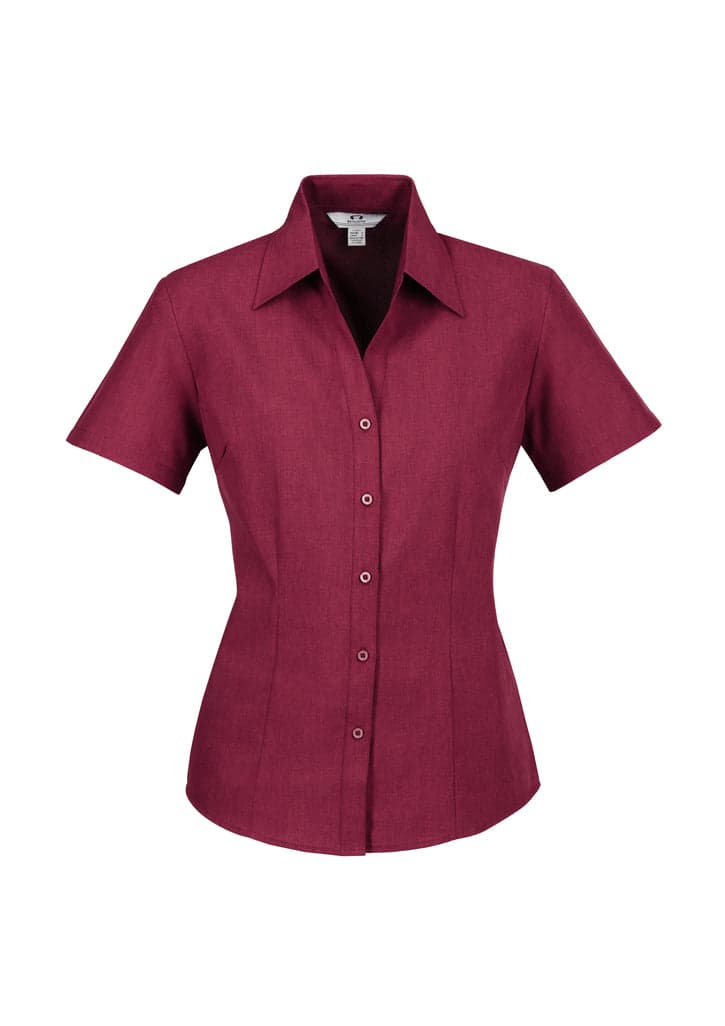 Plain Ladies Oasis Short Sleeve Shirt in Cherry