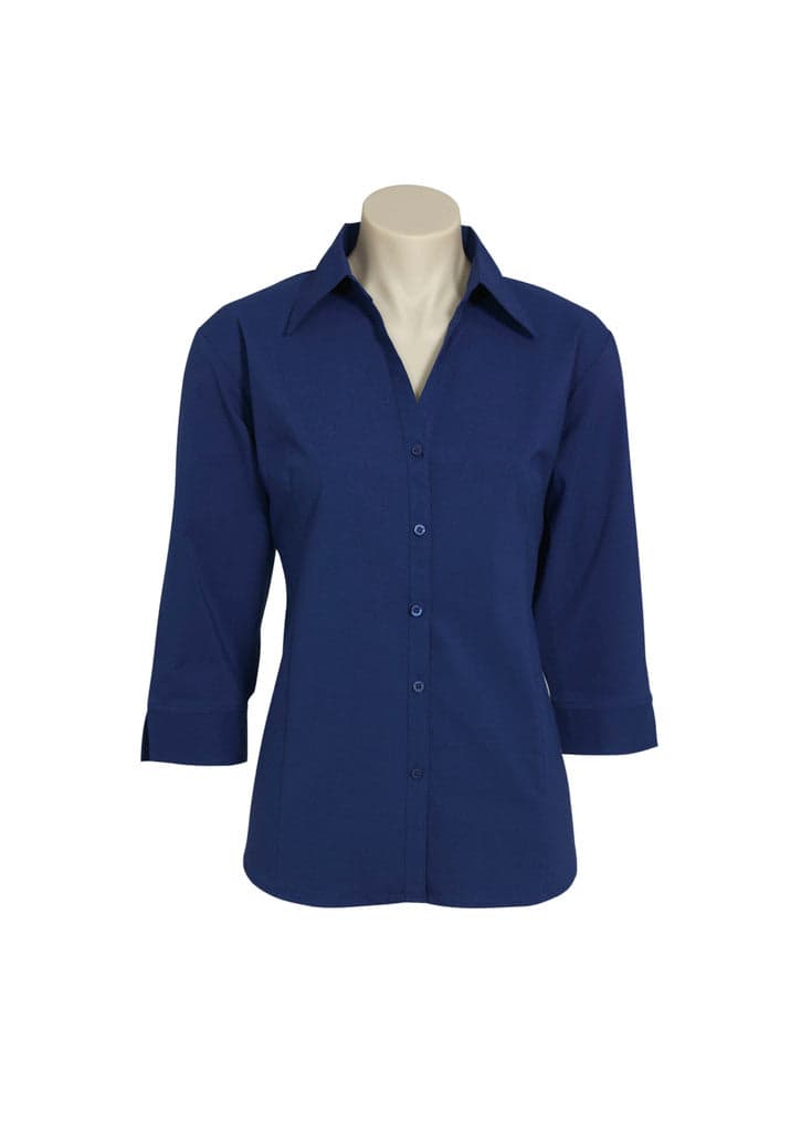 Metro Ladies 3/4 Sleeve Shirt in Royal