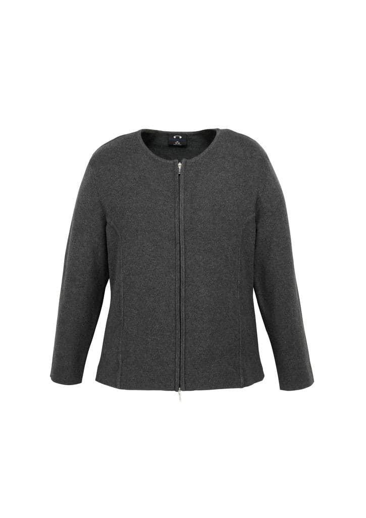 2-Way Zip Ladies Cardigan in Charcoal