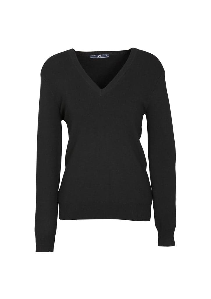 V-Neck Ladies Pullover in Black