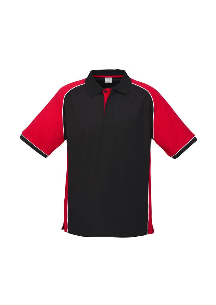 Nitro Mens Polo in Black/Red/White