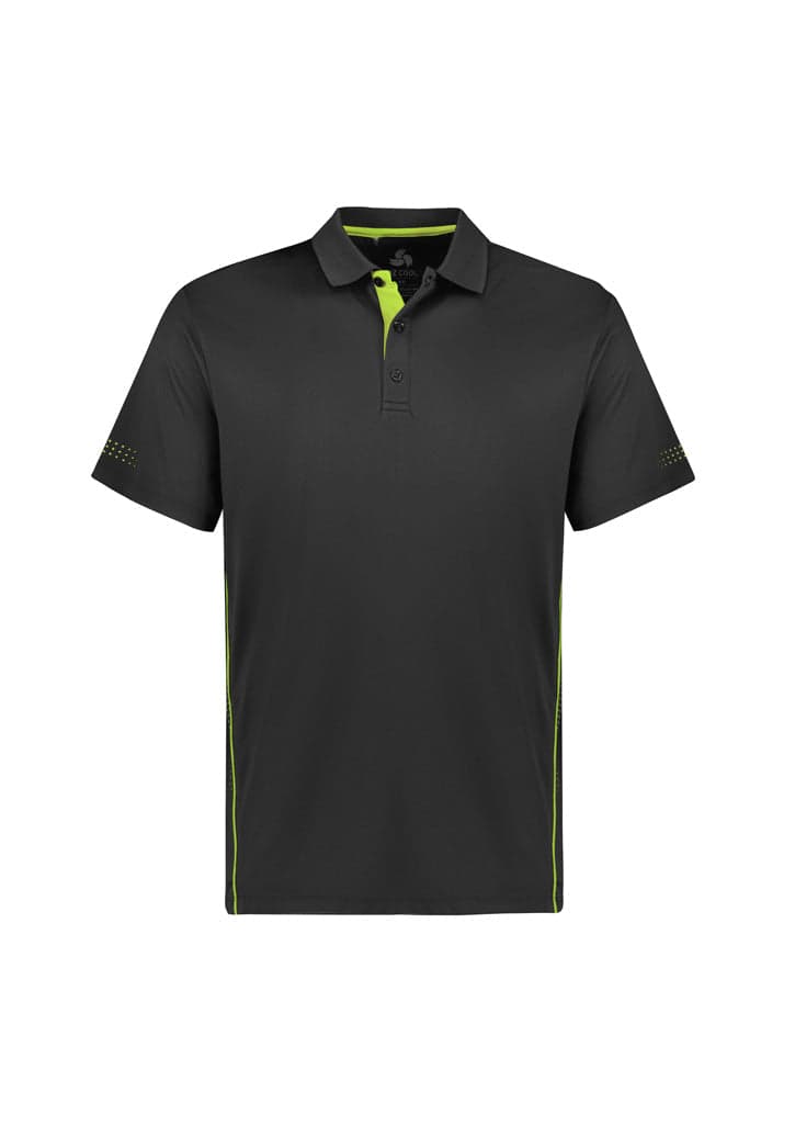 Balance Mens Polo in Grey/Fluoro Lime