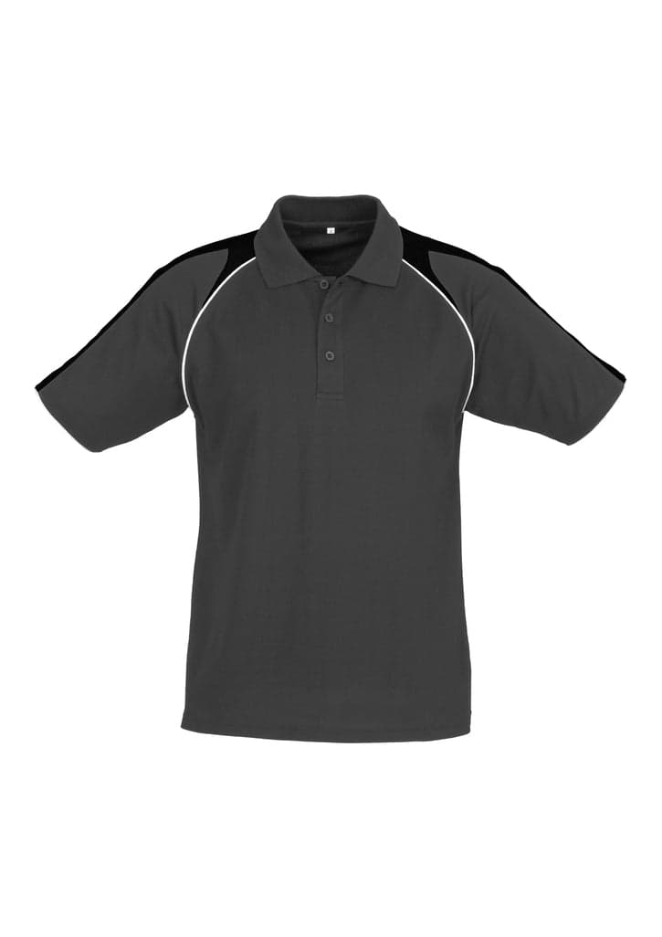 Triton Mens Polo in Ash/Black/White
