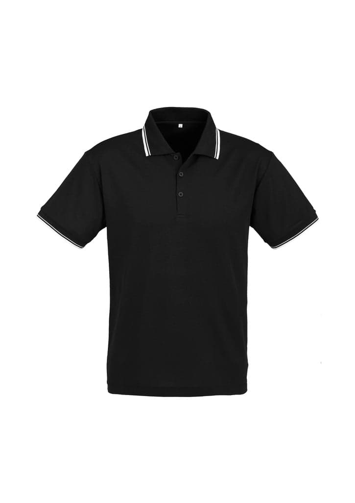 Cambridge Mens Polo in Black/White/White