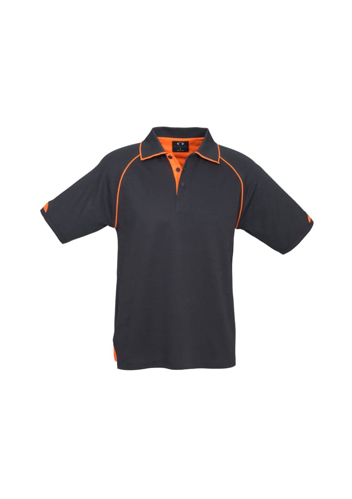 Fusion Mens Polo in Grey/Fluro Orange
