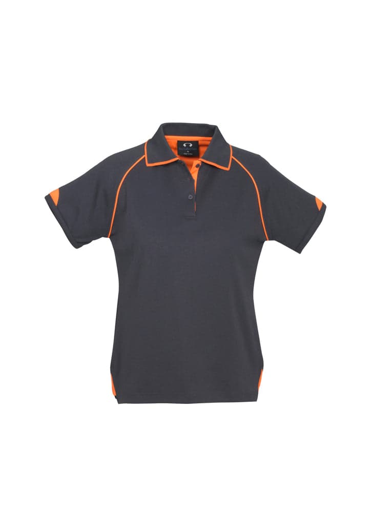 Fusion Ladies Polo in Grey/Fluro Orange