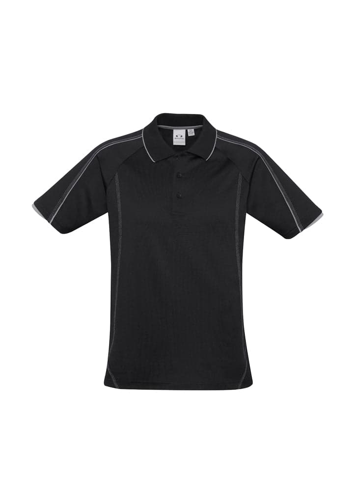 Blade Mens Polo in Black/Silver Grey