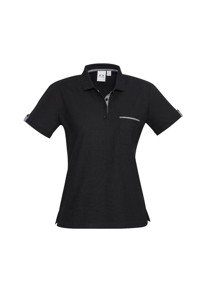 Edge Ladies Polo in Black/Check