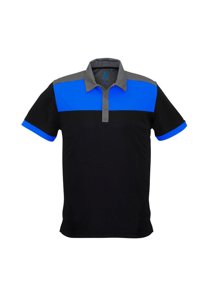 Charger Mens Polo in Black/Royal/Grey