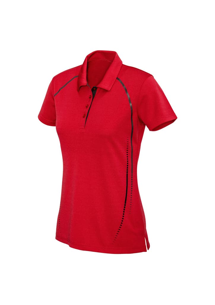 Cyber Ladies Polo in Red/Silver