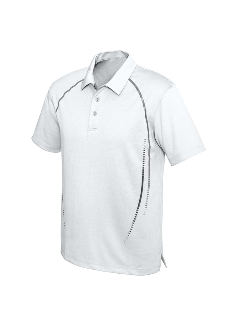 Cyber Mens Polo in White/Silver