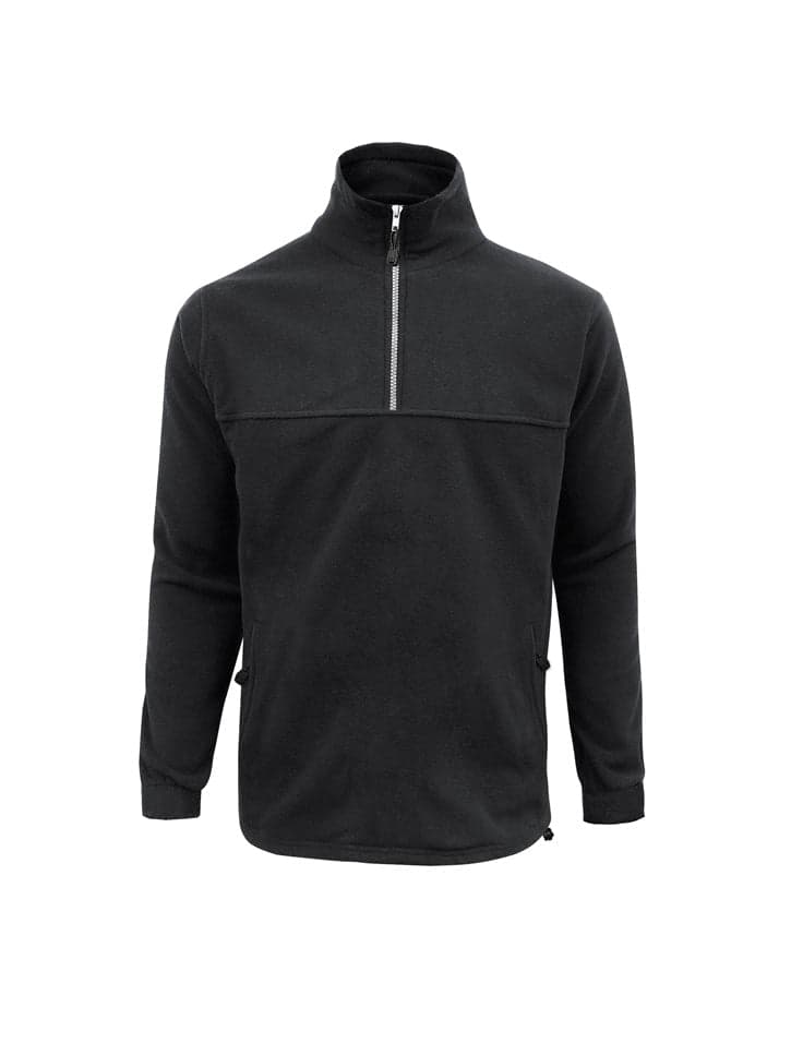 Mens Heavy Weight 1/2 Zip Winter Fleece in Black