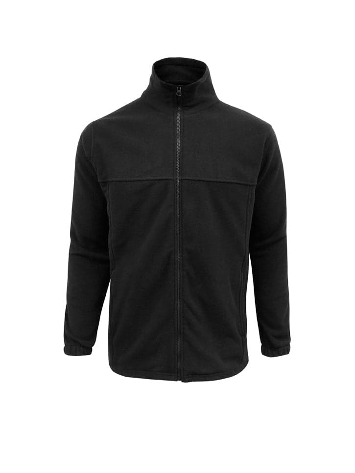 Mens Plain Micro Fleece Jacket in Black