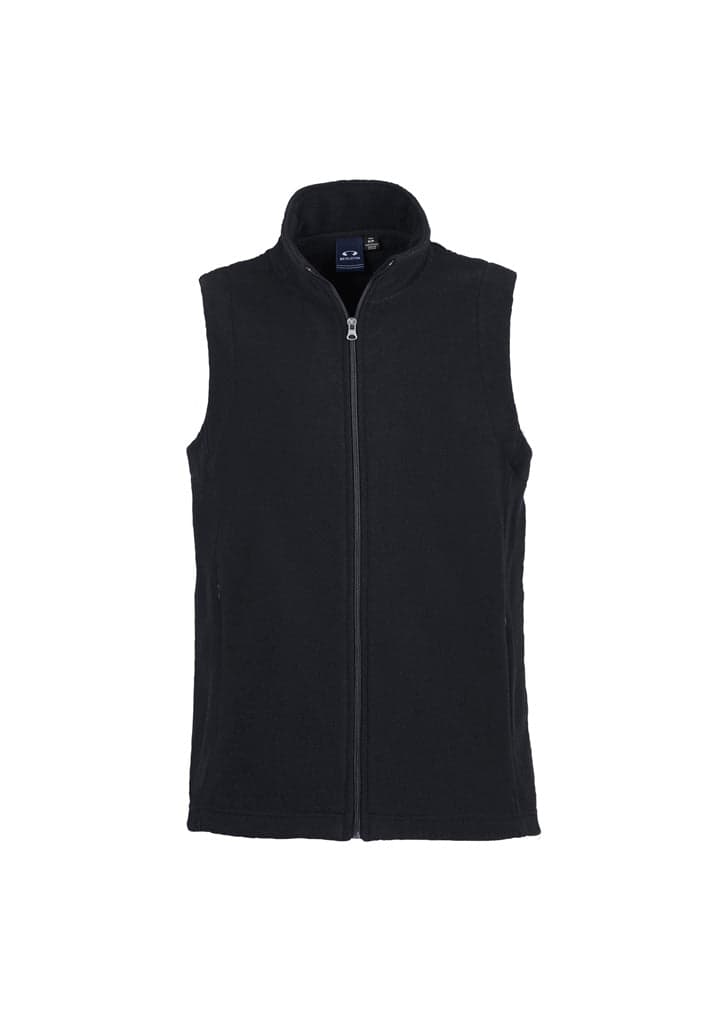 Ladies Plain Micro Fleece Vest in Black