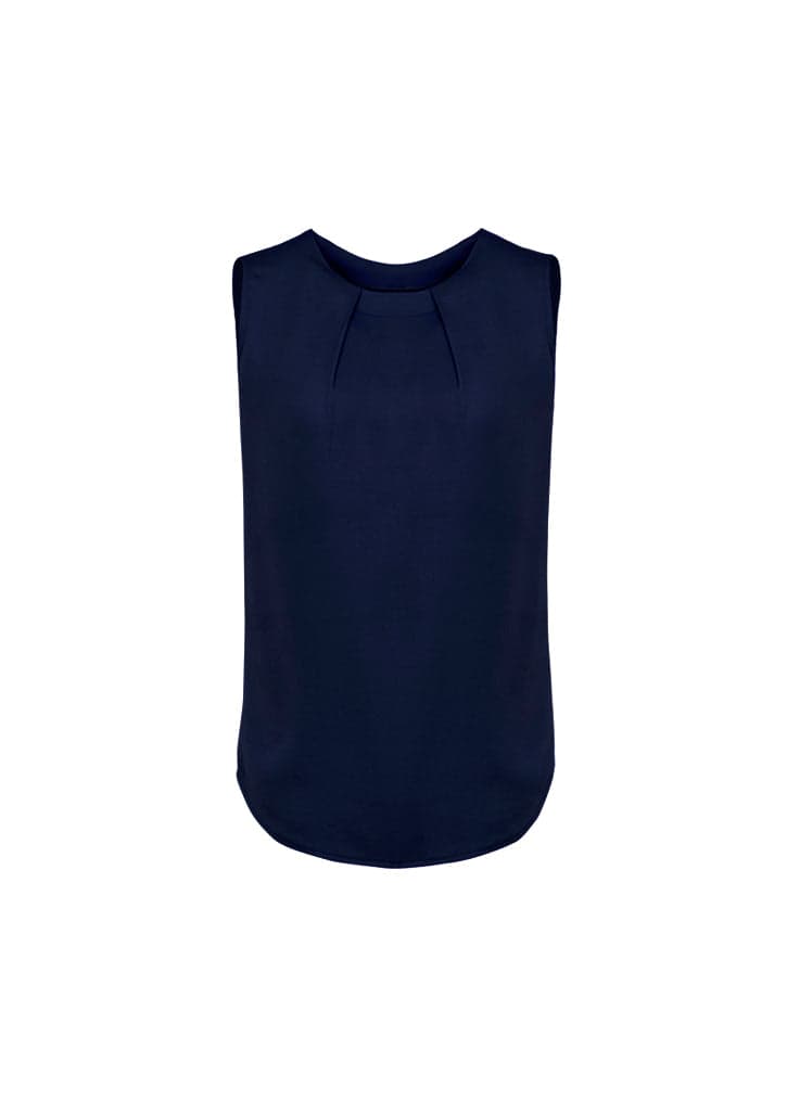 Ladies Estelle Pleat Blouse in Navy