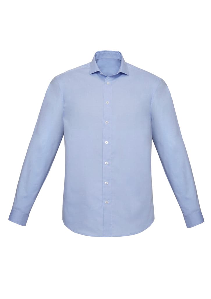 Mens Charlie Slim Fit L/S Shirt in Blue