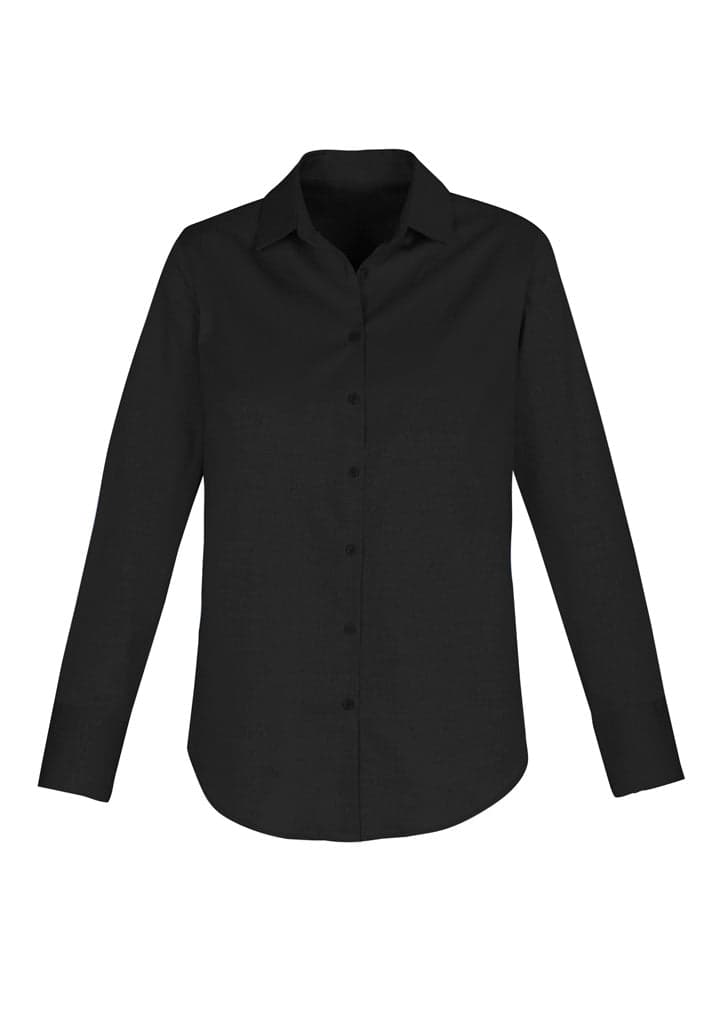 Camden Ladies Long Sleeve Shirt in Black