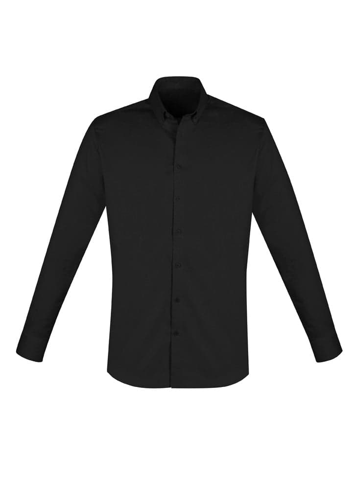 Camden Mens Long Sleeve Shirt in Black