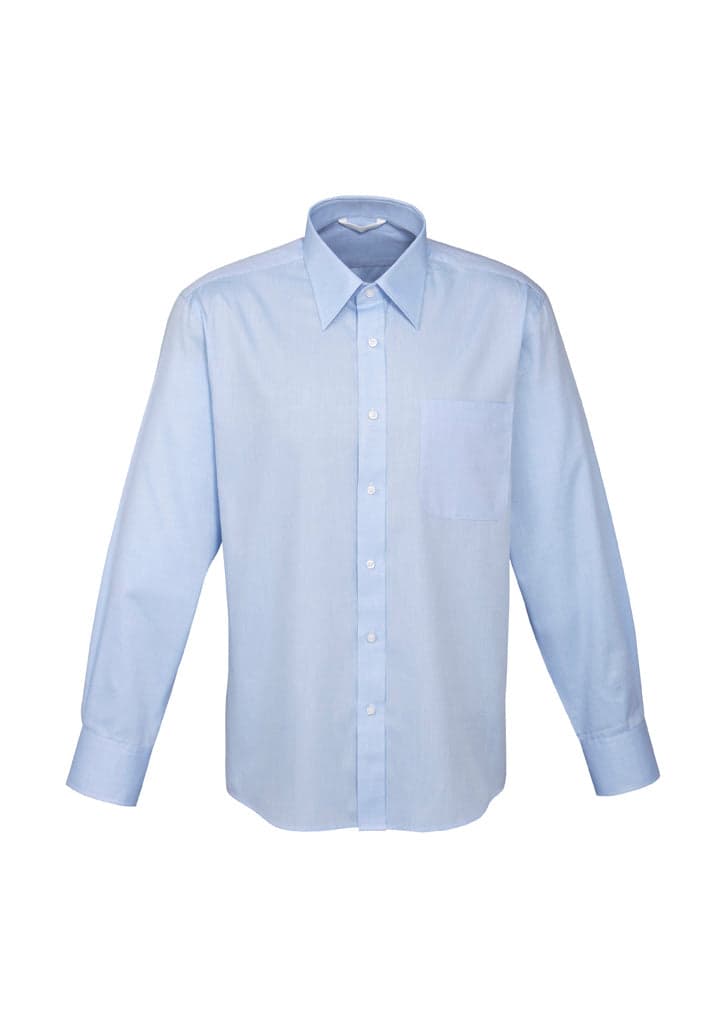 Mens Luxe Long Sleeve Shirt in Blue