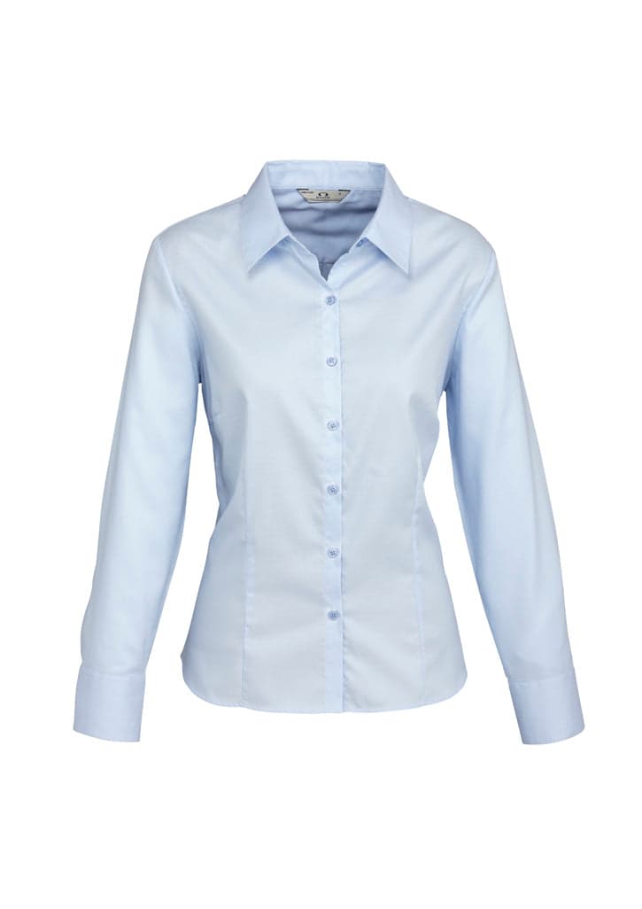 Ladies Luxe Long Sleeve Shirt in Blue