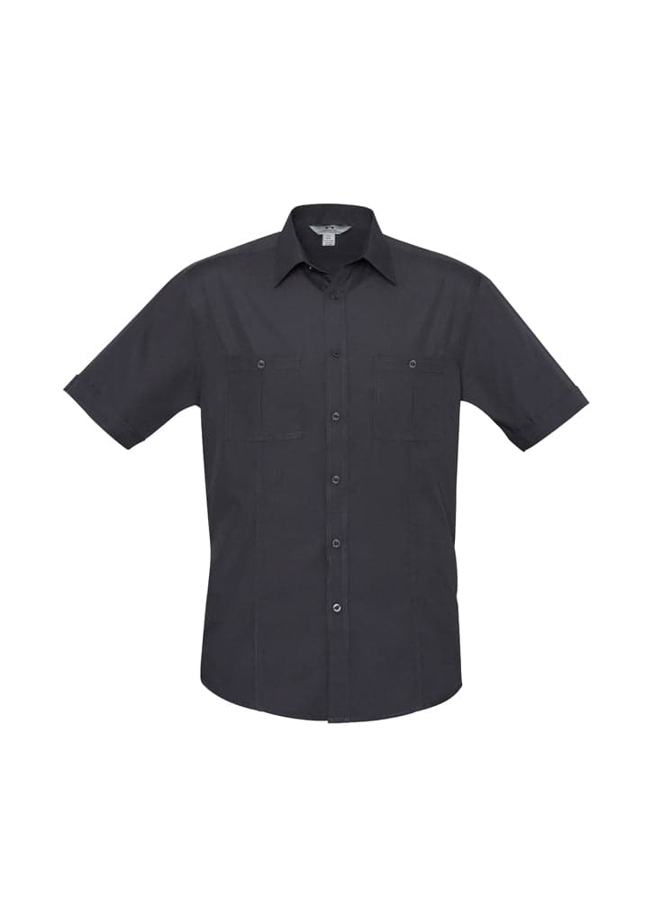 Mens Bondi Short Sleeve Shirt in Charcoal