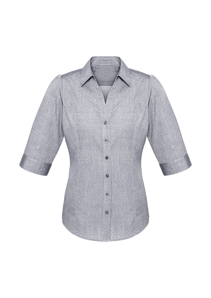 Ladies Trend 3/4 Sleeve Shirt in Silver