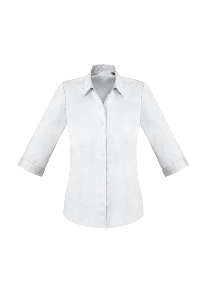 Ladies Monaco 3/4 Sleeve Shirt in White