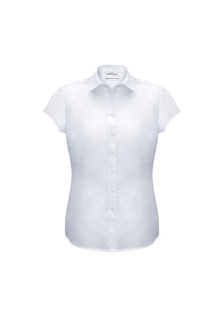Ladies Euro Short Sleeve Shirt in White